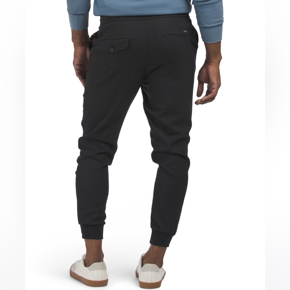 SCOTCH & SODA Black Melange Brushed Wool Blend Pleated Joggers - Picture 2 of 4